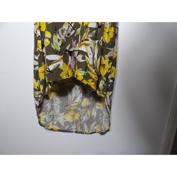 Evri Large Floral Yellow Dress Long Maxi High Low Sleeveless Flowy Boho Casual - Picture 4 of 11